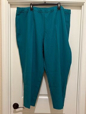 Plus Size Wide Leg Bend Over Pants Tropical Teal 30WP